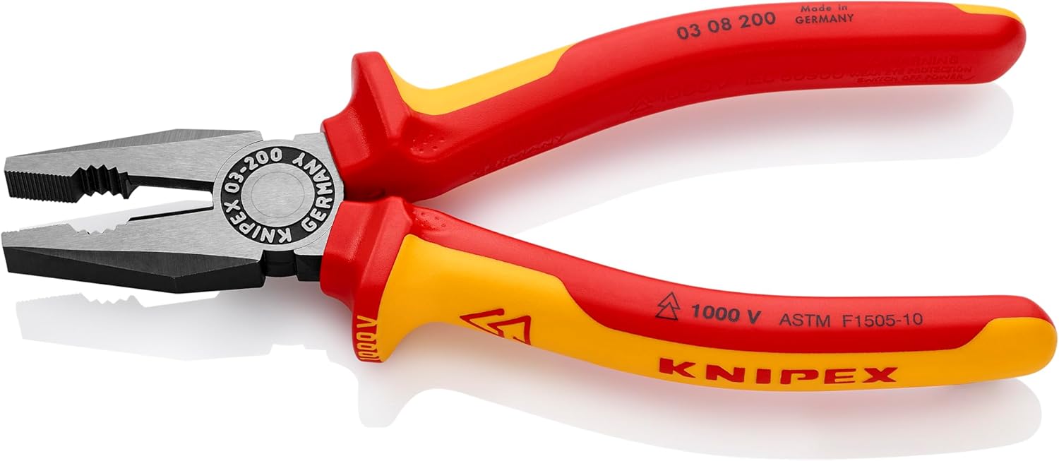 KNIPEX - 03 08 200 SBA Tools - Combination Pliers, 1000V Insulated (0308200SBA)