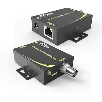 IP Extender Kit Over Coaxial Cable up to 6560 ft 2000 m EOC Converter Ethernet Extender Set for IP Security CCTV Cameras