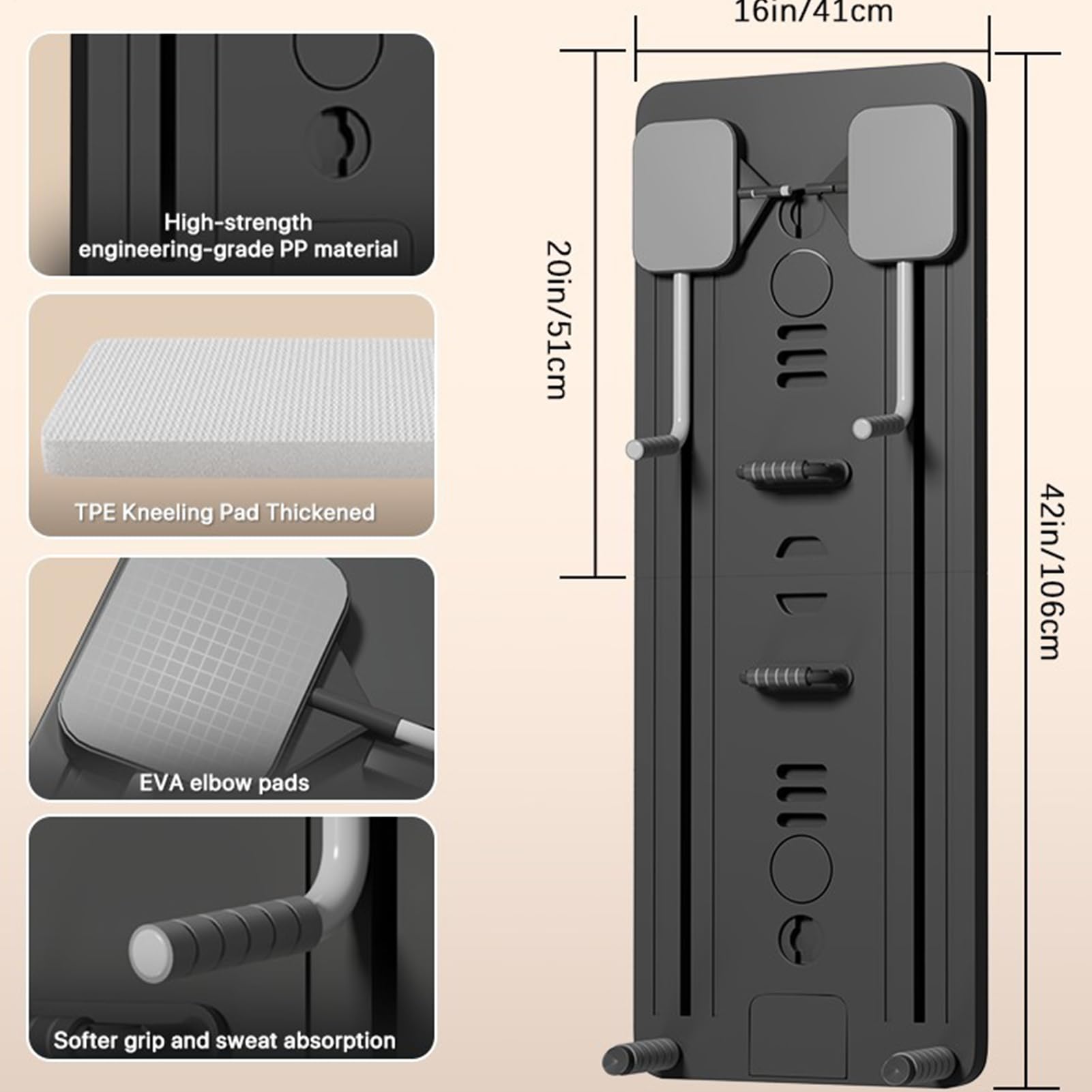 Riformatore portatile per pilates – pieghevole Pilates Reformer Board Bands attrezzature per allenamento della forza | Tavola fitness multiuso | Accessori per palestra domestica per esercizi fisici