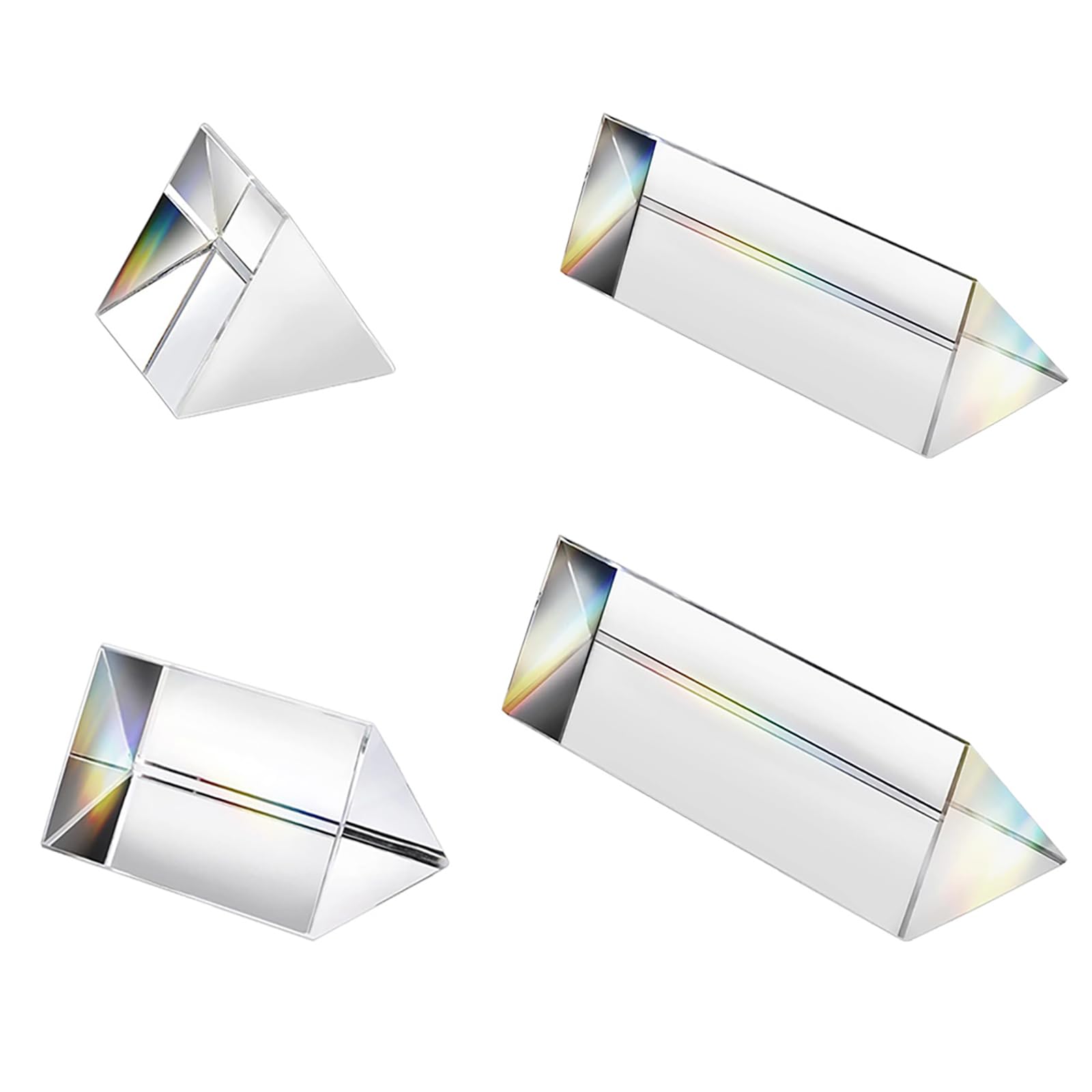 Prisma triangolare di cristallo, prisma triangolare di cristallo K9 da 25 mm, rifrattore a prisma triangolare fotografico, lente trasparente per fisica dello spettro luminoso, foto effetto arcobaleno