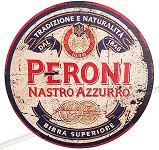 Circle Wooden Signs Mancave Vintage Retro Wood Bar Pub Wall Sign Diameter 19cm (Peroni)