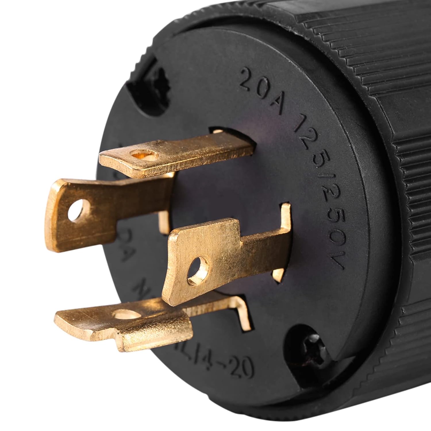 Yctze 20A Lock Male Power Plug L14-20P, 125V/250V, 4 Terminal, Weatherproof, for Generator, 220V, L1420R, 20 Amp 4 Prong 240V Plug