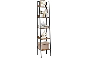 VASAGLE 5-Tier Tall Slim Bookshelf Ladder Shelf
