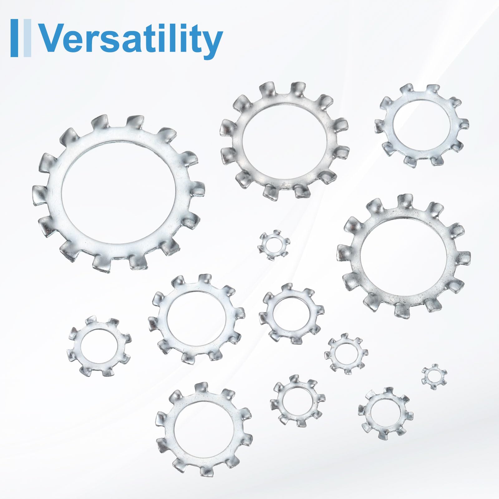 Uxcell 100-Pack #10 External Tooth Lock Washers – 304 Stainless Steel Star Washers, 5mm ID, Silver Tone
