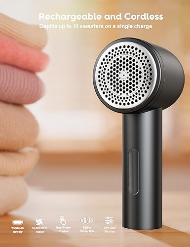 Miniatura 4 de VASSON Afeitadora de tela, removedor eléctrico de pelusa recargable, afeitadora de pelusa, afeitadoras de suéter para quitar pelusas, desfuzzer de