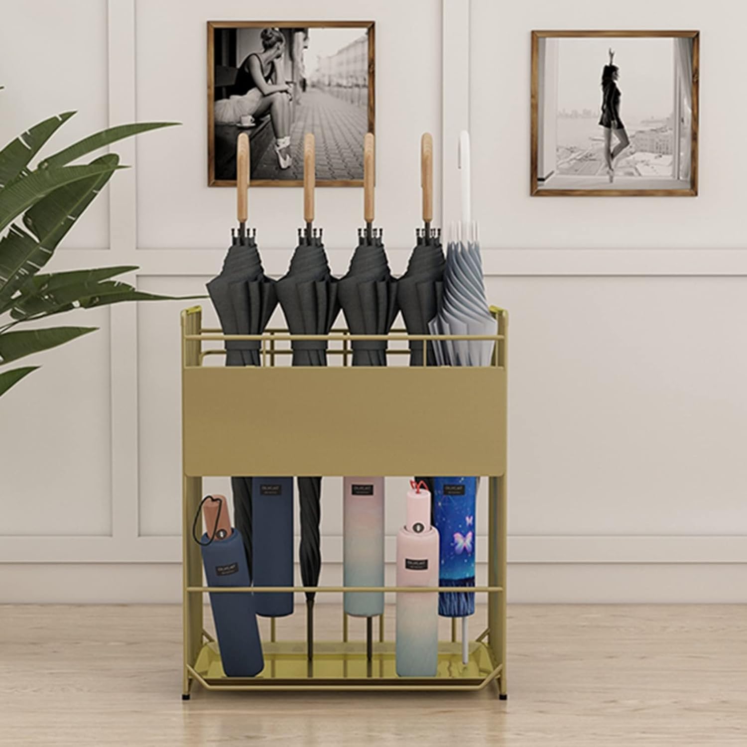 Porte-parapluies pour porche grand volume support métal robuste