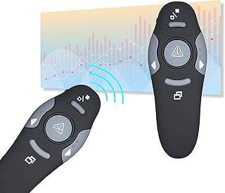 Kiboule 2.4 ghz sem fio powerpoint apresentador apresentação ponteiro ppt clicker com receptor usb 360 ° controle omnidirecional compatível com windows mac os para reunião de ensino treinamento pales