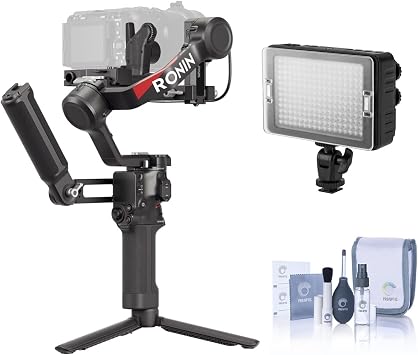 DJI RS 4 Combo, Bundle with On-Camera LED Light and Cleaning Kit