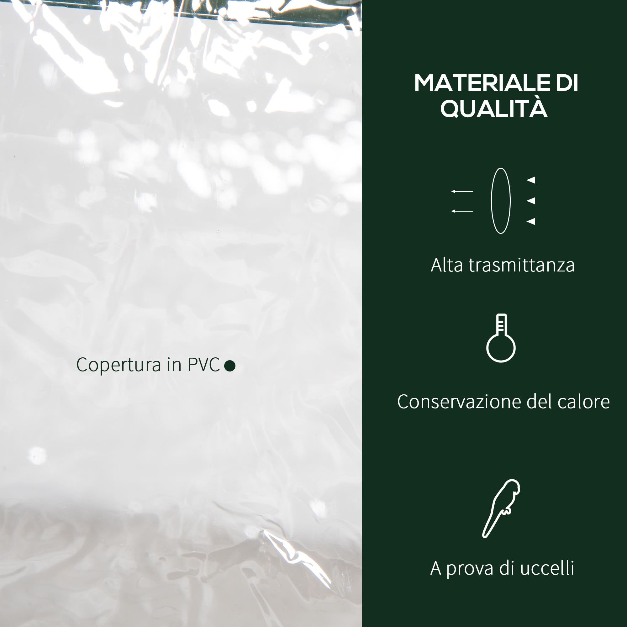 Outsunny Mini Serra da Giardino con Rivestimento in Plastica e Telaio in Acciaio, Serra per Piante con 3 Ripiani e Porta a Cerniera, 69x49x125cm, Trasparente