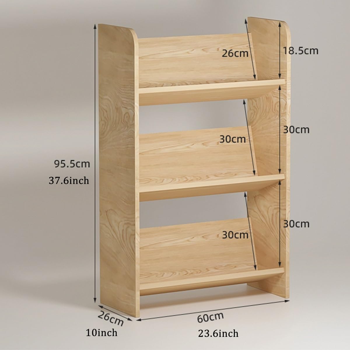 小さいスペースのための貯蔵が付いている角の本棚の木の床の永続的な本