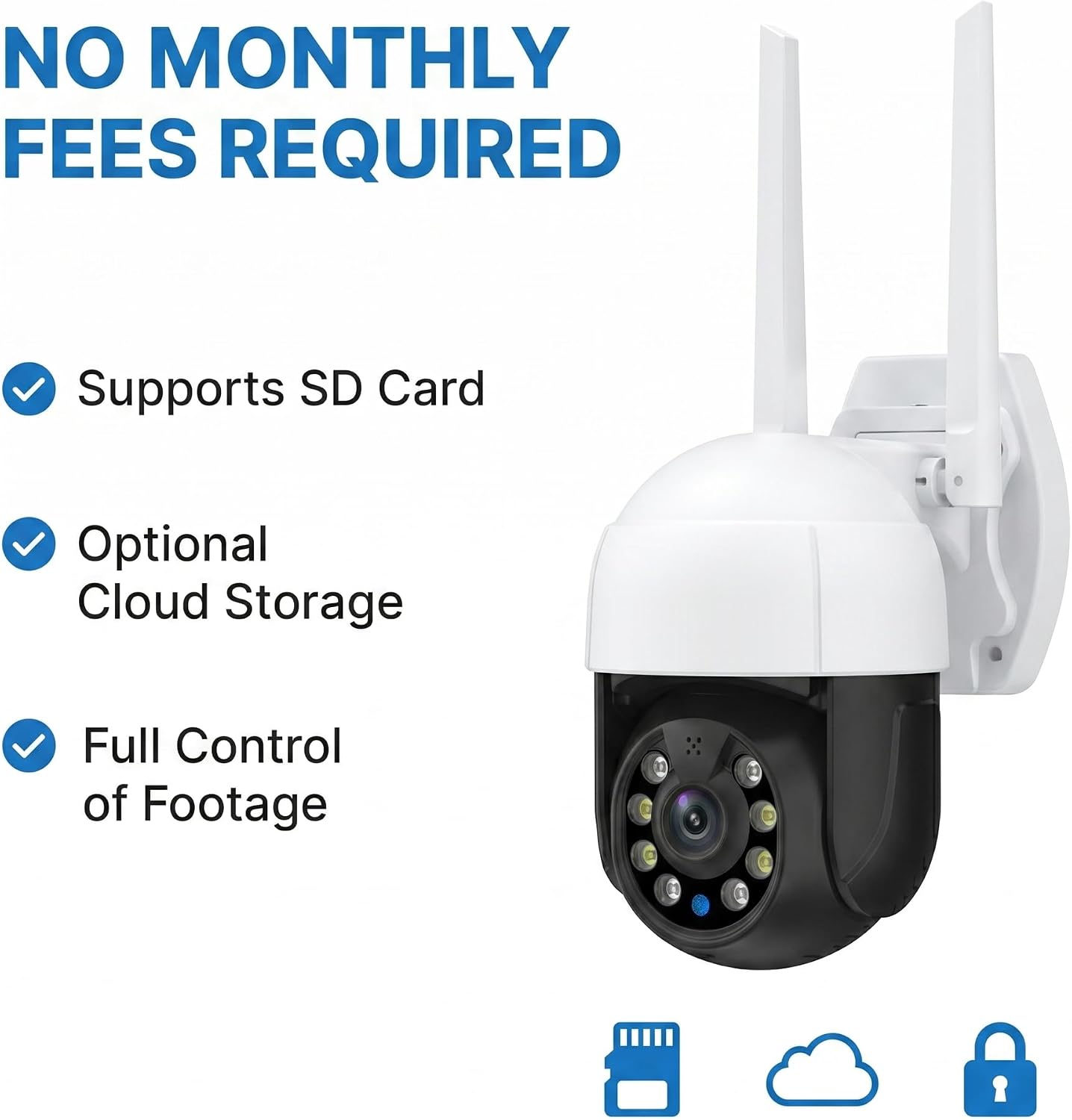 Wireless Outdoor Security Camera, 2026 Upgraded 4K WiFi Floodlight Camera with Siren, Color Night Vision, 360° PTZ, Motion Tracking & Patrol, 2-Way Audio, Alexa Compatible