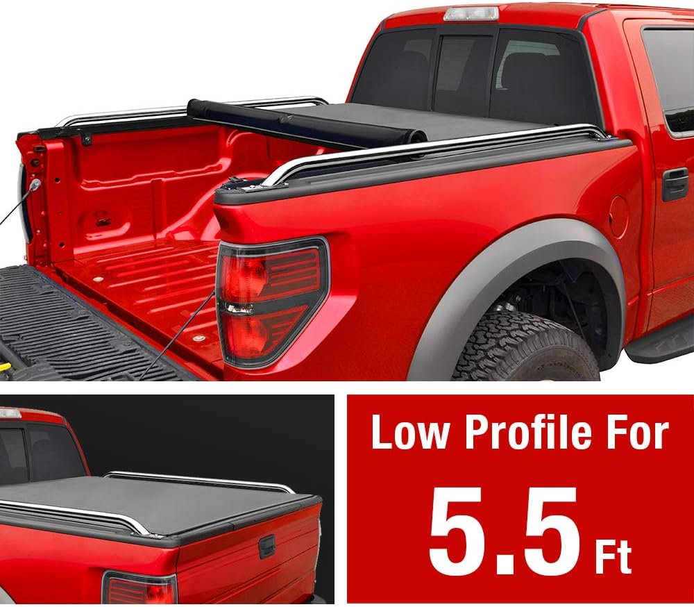 Amazon Com Maxmate Low Profile Soft Roll Up Truck Bed Tonneau Cover For 2007 2020 Toyota Tundra Fleetside 5 5 Bed Automotive