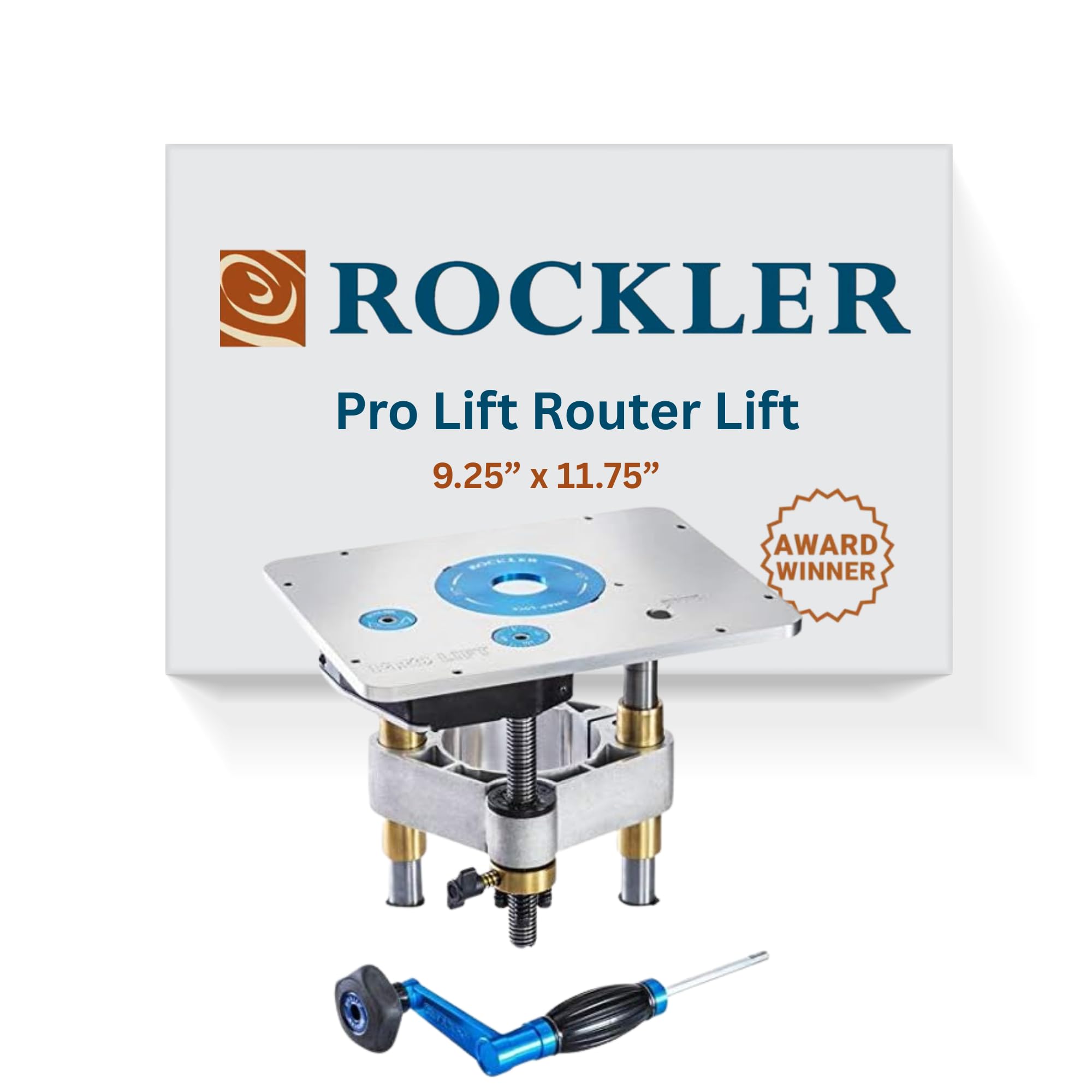RocklerPro Lift Router Lift, 9-1/4'' x 11-3/4'' Plate