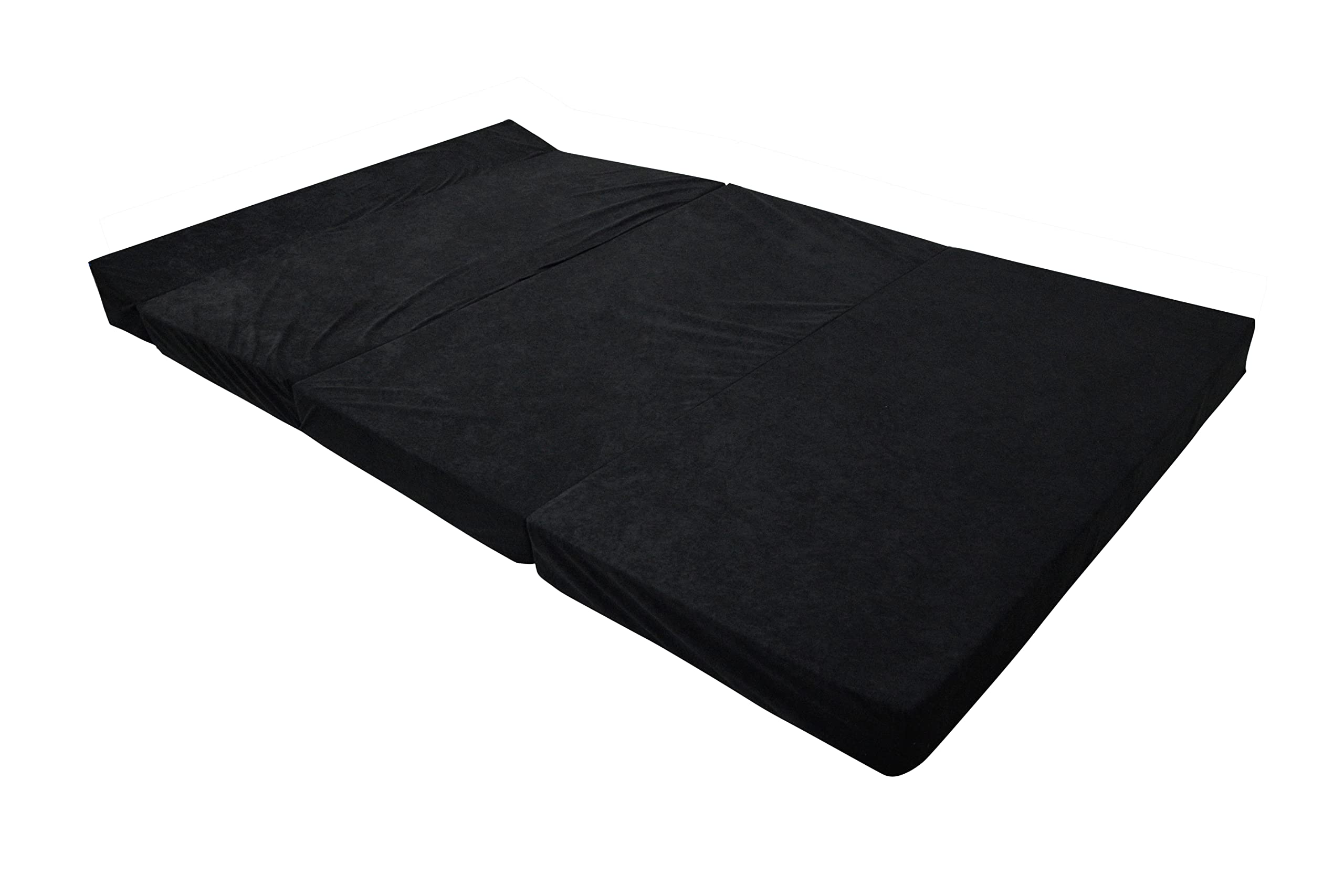 Natalia Spzoo Chauffeuse Pliable 200×120×10 cm – Matelas Pliant en Mousse, Matelas d’Appoint Compact, Fauteuil Convertible/Futon Pliable – Housse Amovible (Noir)