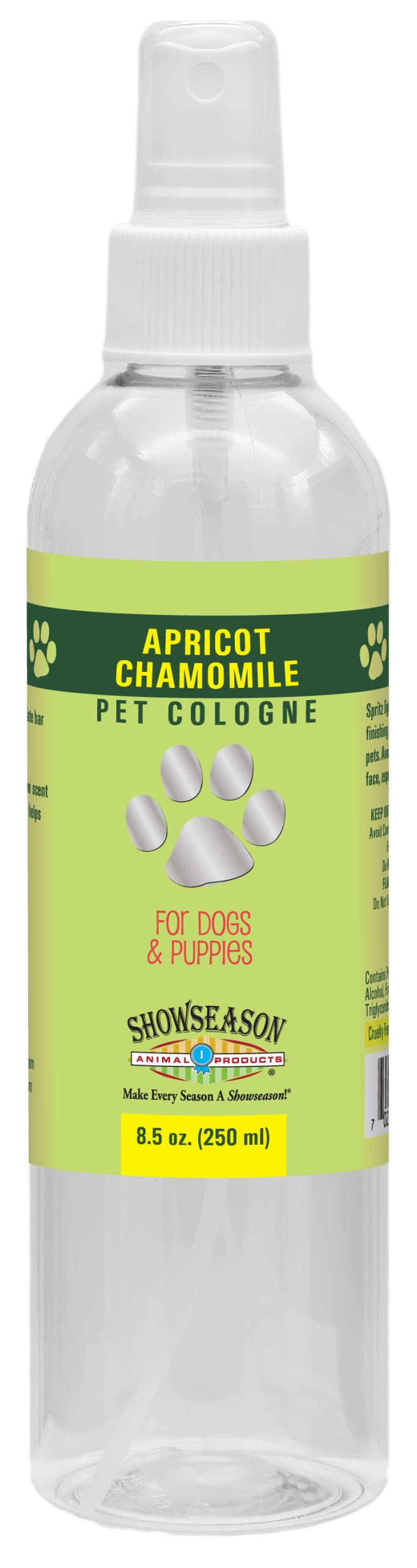 Showseason® Apricot Chamomile Pet Cologne 8.5 oz For Dogs | Long-Lasting Odor Eliminator | Cruelty-Free | Paraben-Free | Biodegradable and Non-Toxic |