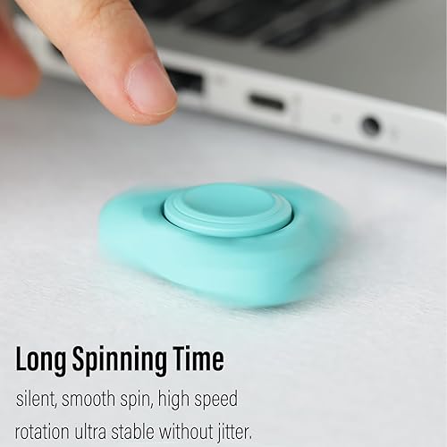 Miniatura 4 de FREELOVE Fidget Spinner de metal para adultos, juguetes giratorios pesados de acero inoxidable, pequeño giroscopio de mano de zorro, rodamiento de