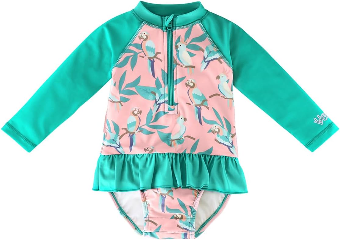 UV SKINZ UPF 50+ Baby Girl's Long Sleeve Ruffled Swim Suit