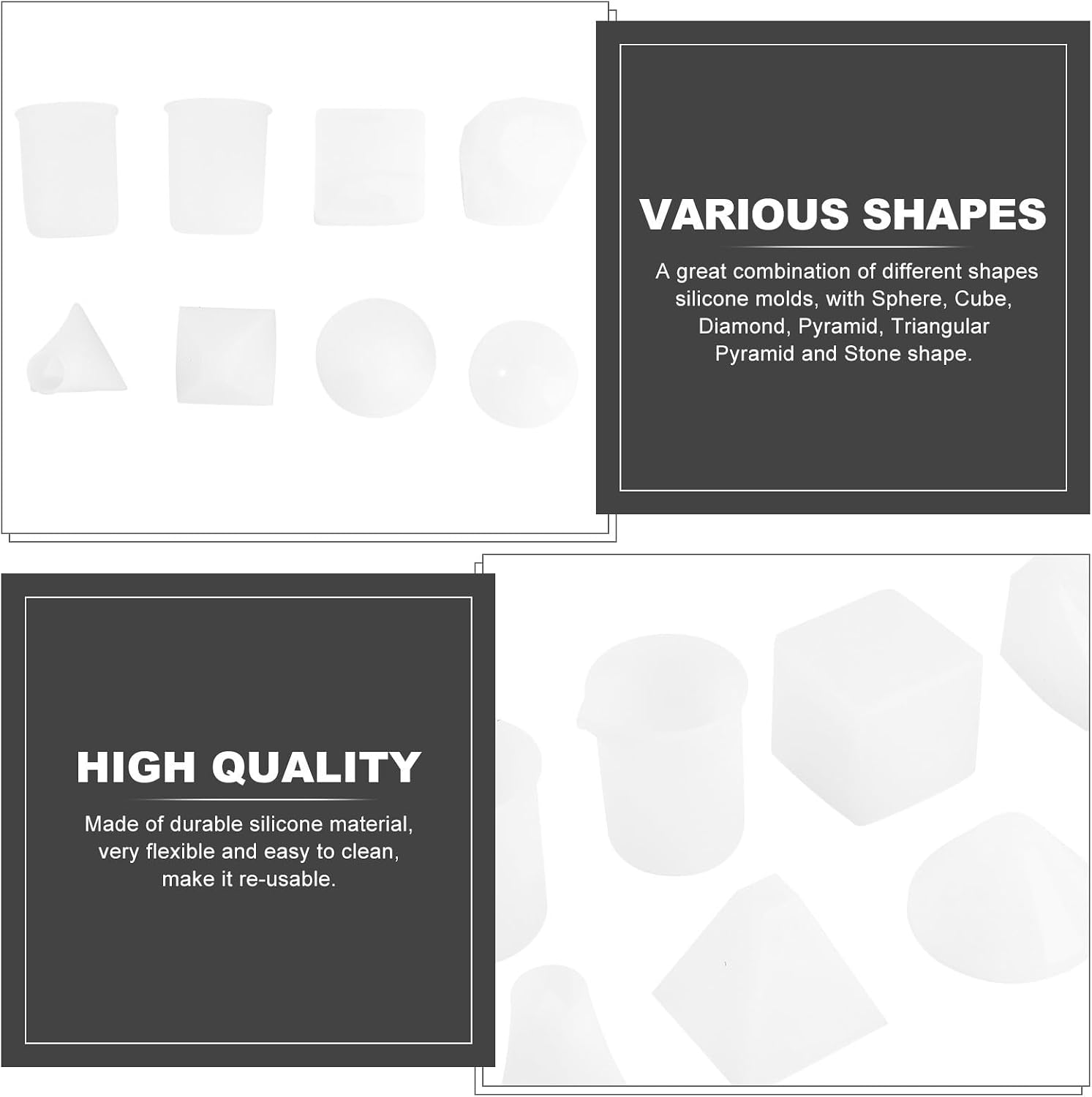 18pcs Resin Casting Molds Silicone DIY Jewelry Shapes Set