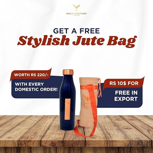 Miniatura 7 de PAULS CREATIONS Botella de agua de cobre a prueba de fugas con logotipo 3D  Recubierto de cobre caliente y frío, botella de agua a prueba de fugas,