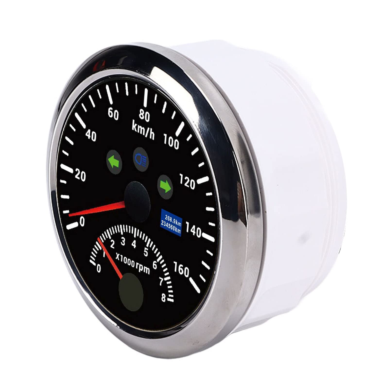Ejoyous Speedometr GPS, Wysoka dokładność Wskazania, Niskie Zużycie Energii, Szerokie Napięcie Robocze, Wodoodporne IP67, Liczba Liczby Prędkości 85 Mm ((Czarny CX8201))