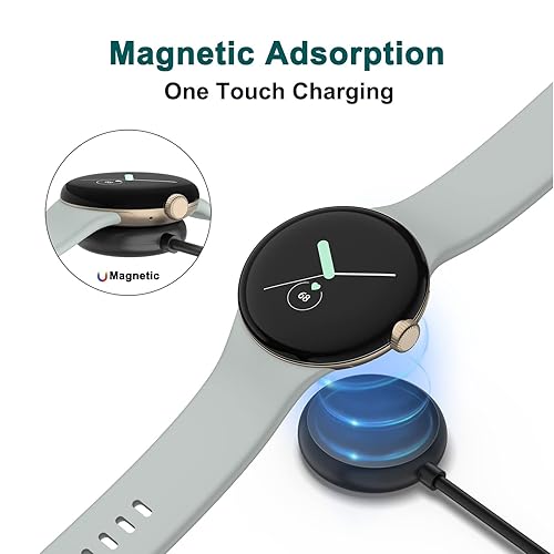 Miniatura 4 de Meliya Cable de carga para cargador de Google Pixel Watch, cargador rápido magnético de repuesto USB tipo C compatible con el cable de carga de