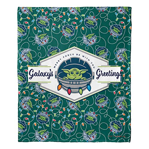 Northwest Star Wars - The Mandalorian Silk Touch Throw Blanket, 50" x 60", Galaxys Greetings