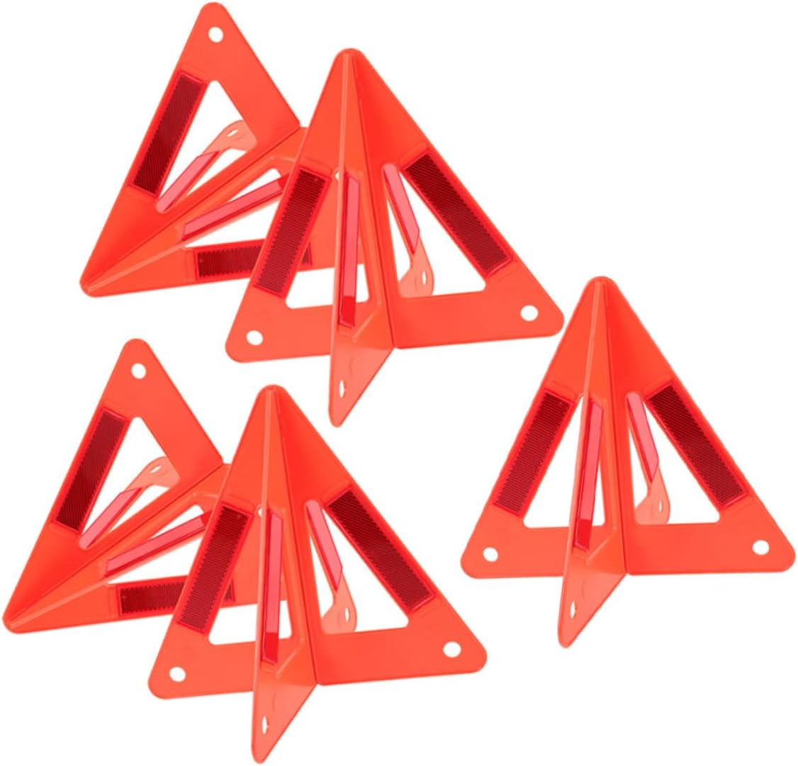 Cabilock 5pcs Emergency Roadside Safety Car Warning Rack Reflective Triangles Road Flares for Vehicle Safety