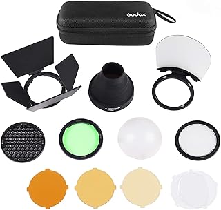 Godox AK-R1 Accessories, Color Filter, Diffuser Dome Kit with Magnetic for Godox V1 Camera Flash Godox AD200 AD200Pro H200R Round Head Flash