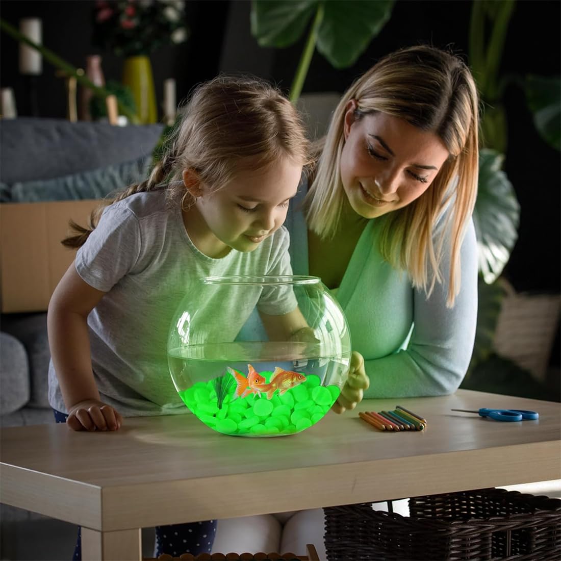 100 Pezzi Pietre Luminose per Giardino, Arredo Giardino, Decorazioni Giardino, Terrario, Sentieri, Cortile, Vaso di Fiori, Acquario, Piscina (Bianco)