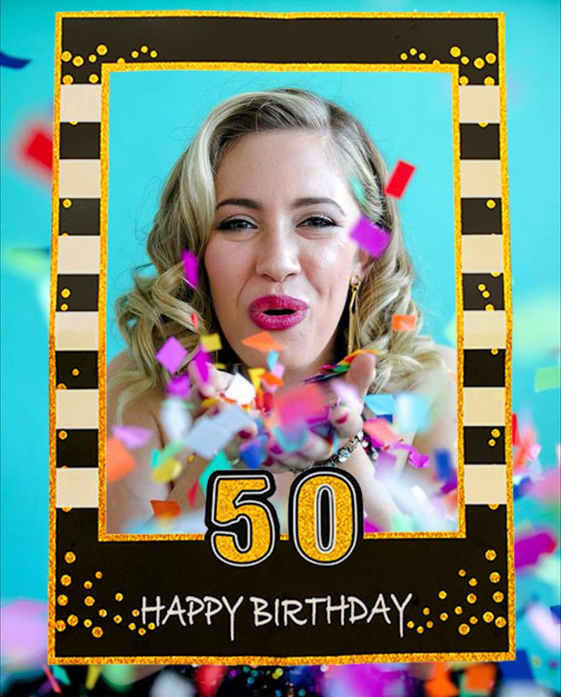 JeVenis Black Gold 50th Birthday Party Photo Booth Props 50th Birthday