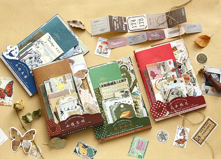 Image of WEMOL DIY 86 Pcs Vintage Aesthetic Scrapbooking Supplies Stickers