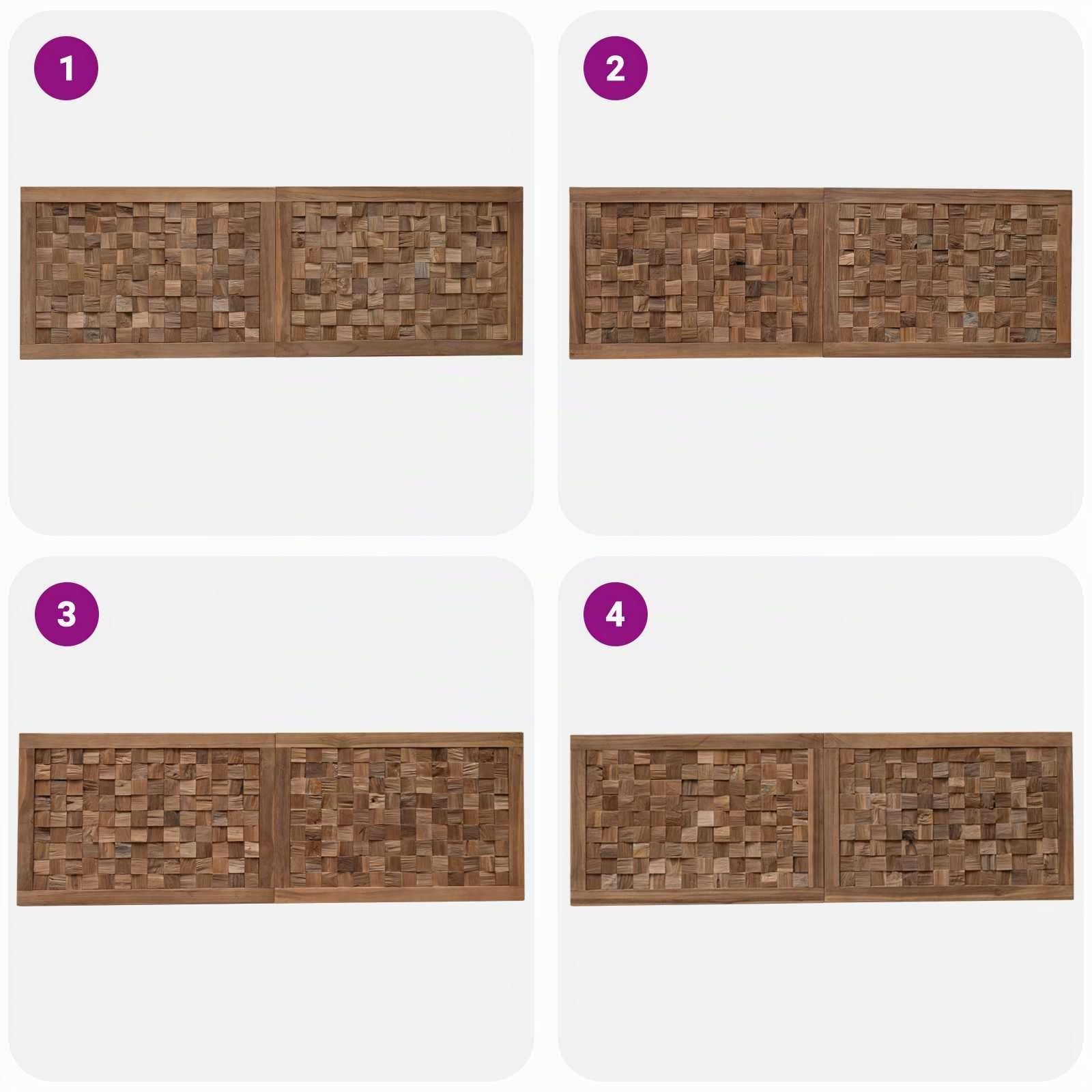 vidaXL Cabecero de Cama Natural Madera de Teca Maciza
