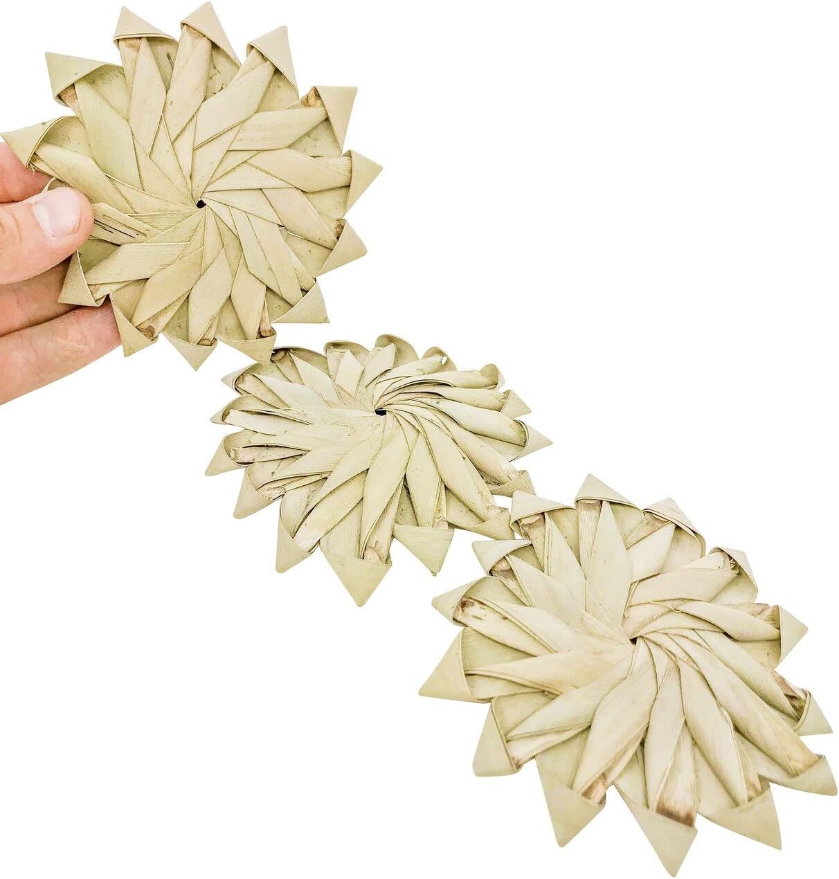 Bonka Bird Toys 1271 3 Natural Palm Leaf Flowers Bird Toy Parrot Foraging Foot Craft Part Talon Cage