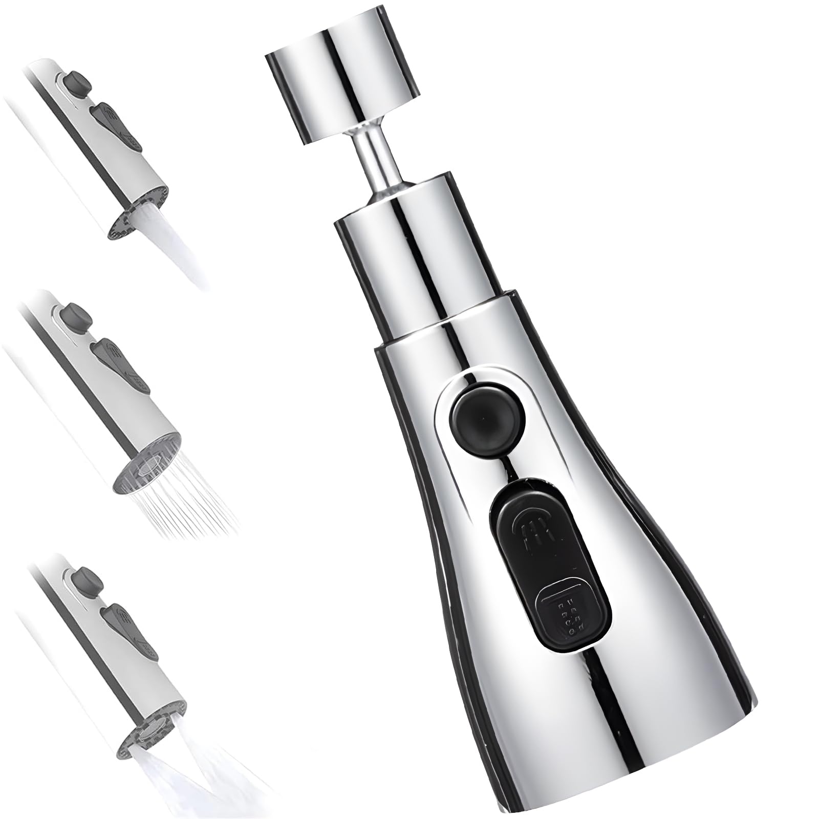 Aireador Grifo Cocina Giratorio 360°,Adaptador Grifo Cocina,3 Modos Ajustable, Boquilla De Grifo Universal, Grifo Dispositivo Anti Salpicadura Para Cocina, Cuarto De Baño