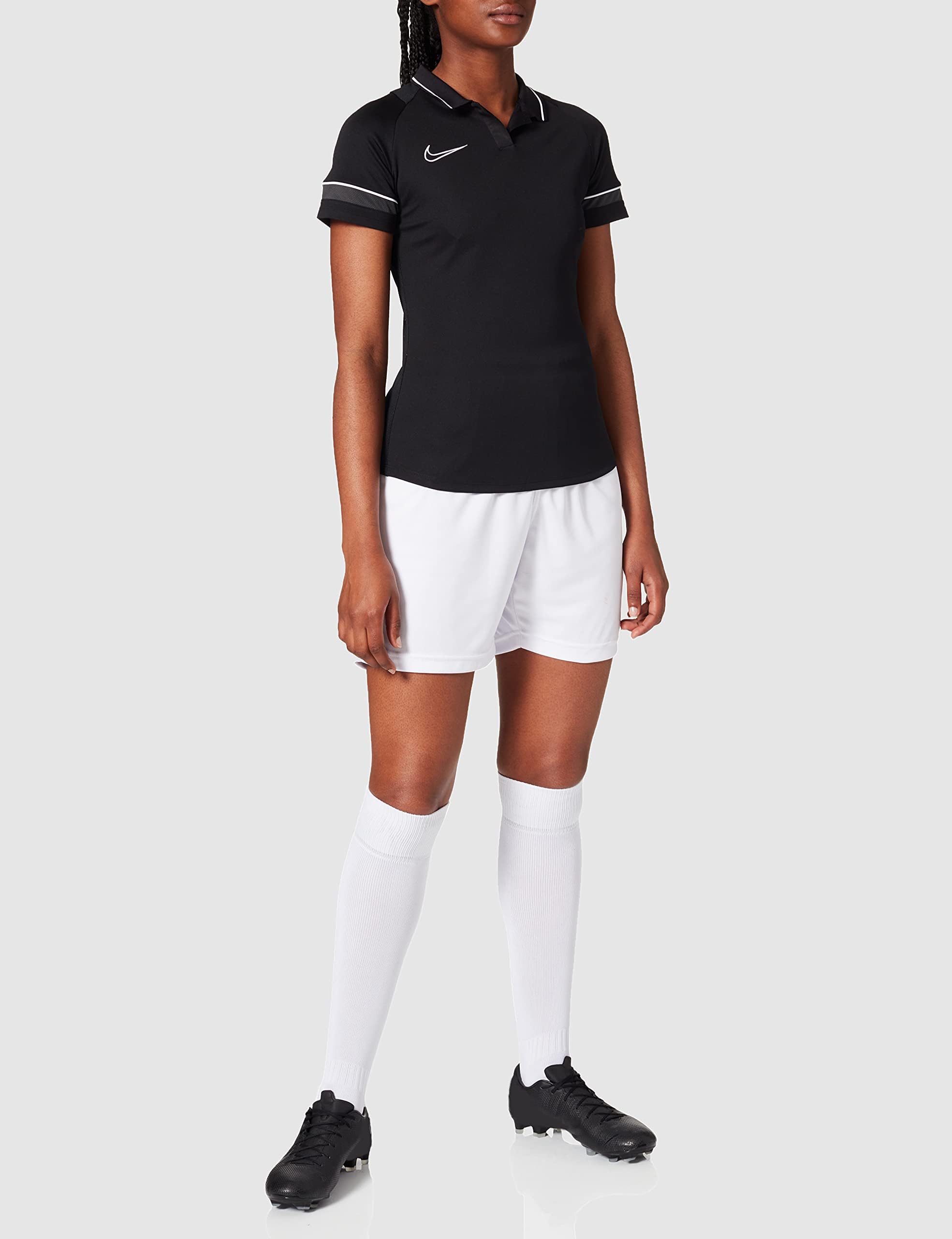Nike Women's Dri-FIT Academy Polo Shirt, Black/White/Anthracite/White, XS