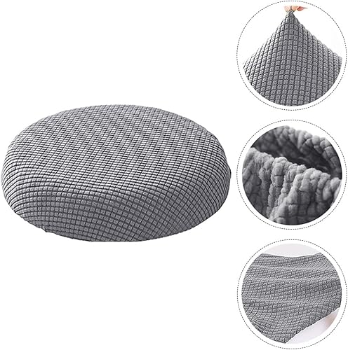 Miniatura 9 de BESPORTBLE Fundas para taburetes de bar, fundas de cojín para taburetes, fundas redondas lavables para sillas de 14 a 17 pulgadas (gris)