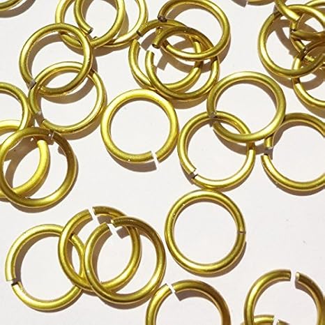 Yellow Anodized Aluminum Jump Rings 500 3/16 18g Saw Cut