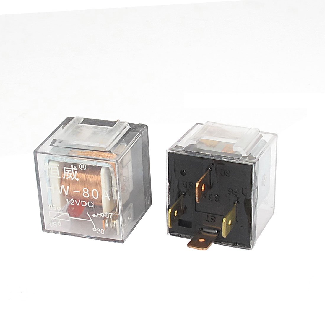 Circuits de Commande de Voiture, indicateur Rouge, Lampe SPST, connecteur d'alimentation à 4 Broches, Relais DC 12V 80A, 2 pièces