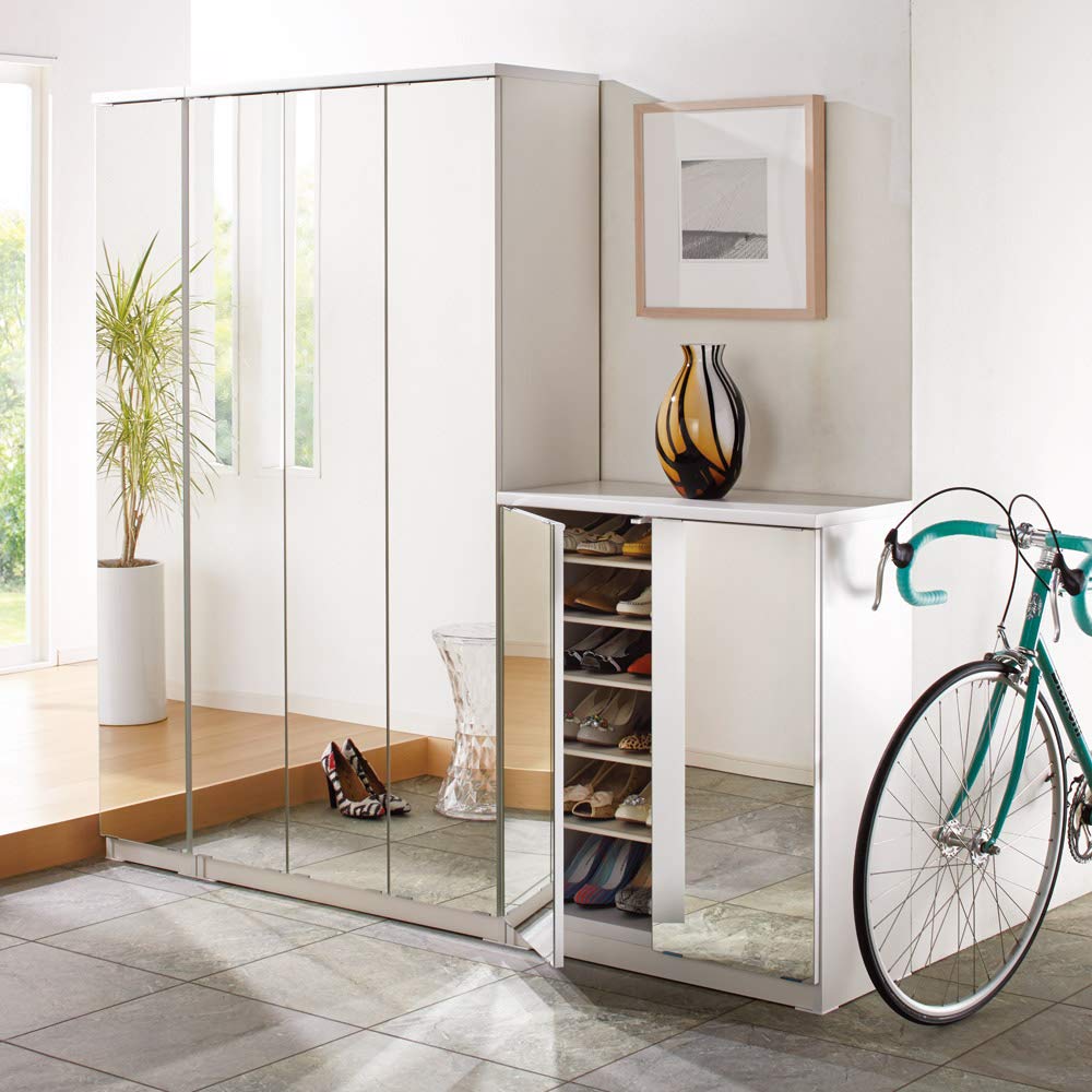 Amazon｜ディノス 下駄箱 玄関収納 シューズボックス 前面ミラー