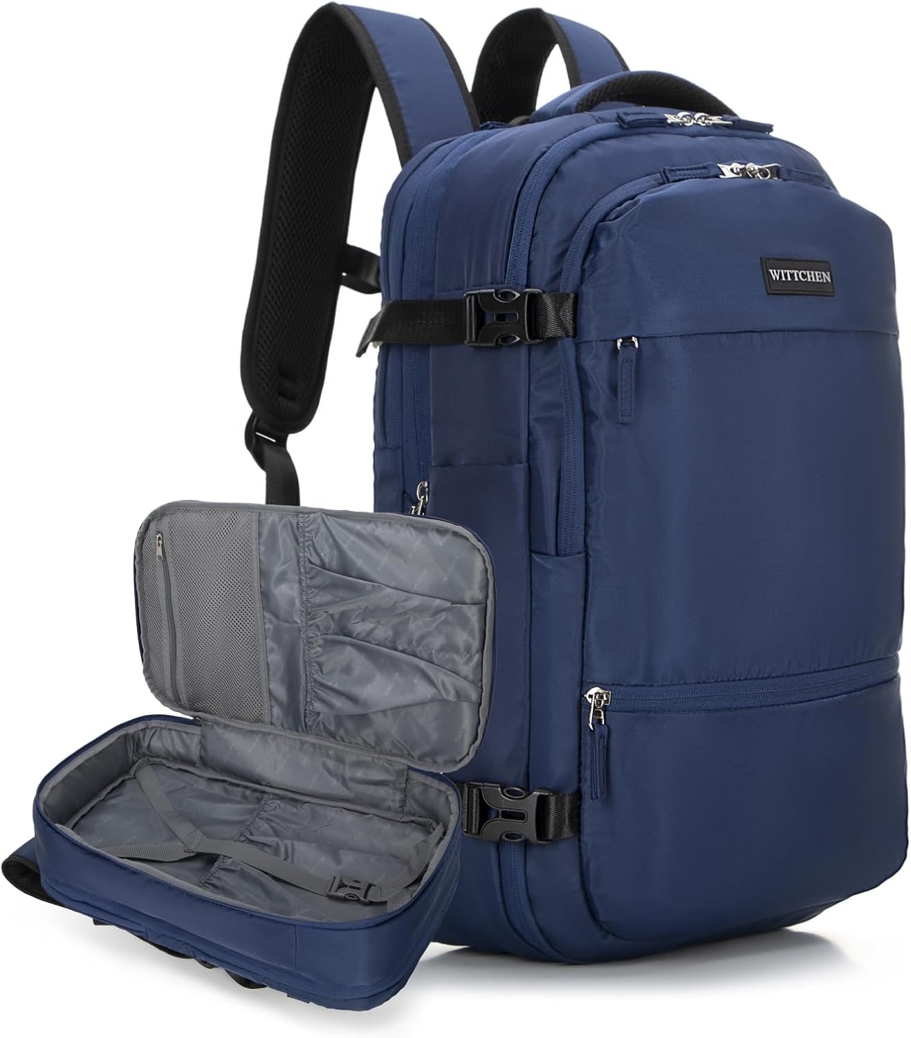 WITTCHEN Multifunctionele 2 in 1 reisrugzak | Grote capaciteit, handbagage, rugzak | Laptopcompartiment, Casual Daypack | 40x25x20 cm, compatibel met Wizz Air, LOT, Ryanair | Groen