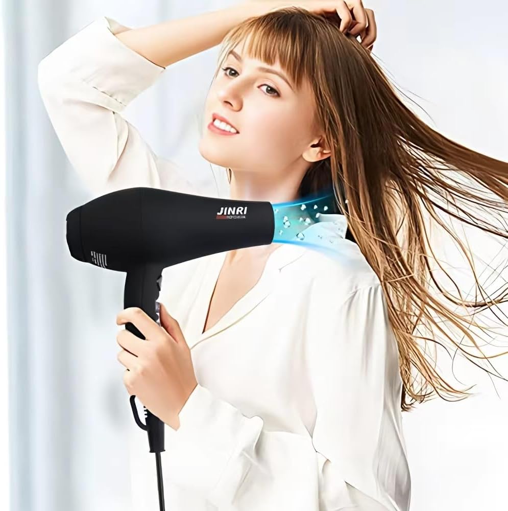 1875w Hair Dryer, Ionic Blow Dryer with Diffuser, Concentrator,Professional DC Motor for Salon, 2 Speed and 3 Heat Settings