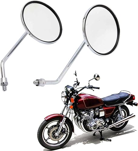 Miniatura 2 de DREAMIZER Espejo de motocicleta de 0.394 in, espejo cromado para Cafe Racer Shadow Rebel 250 Nighthawk VTX1300 1800 CB500 550 600 650 750 900 1000