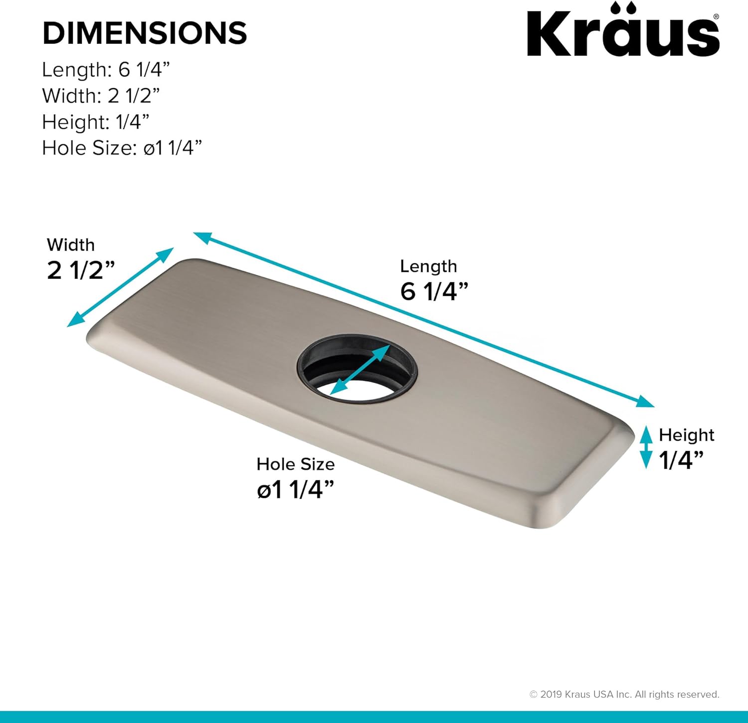 KRAUS Deck Plate for Bathroom Faucet in Gunmetal, BDP01GM