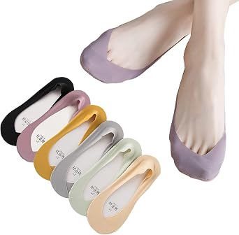 Breathable Ice Silk Socks, Flat Invisible 360 Non-slip Summer Socks with Prevents Odor Cooling Effect