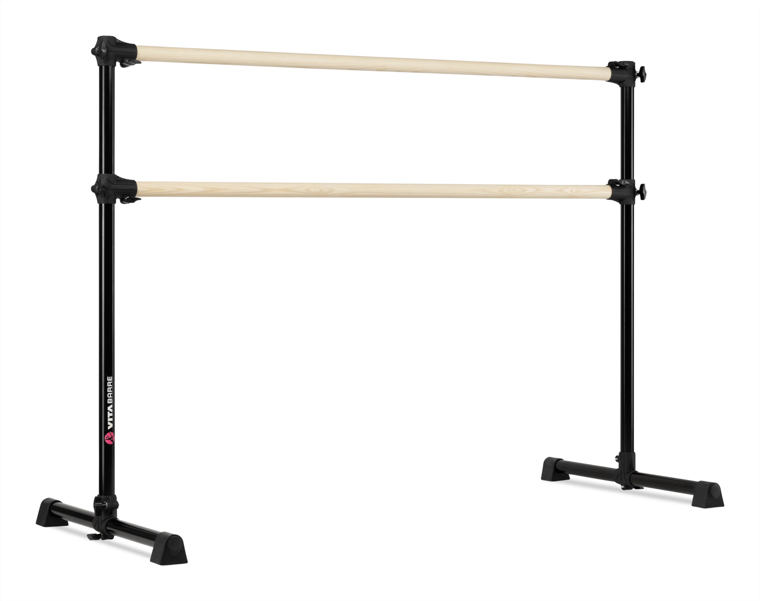 VITA Barre Portable Freestanding Double Ballet Barre, Prodigy, Wood | Adjustable Height, USA Made, Home or Gym Exercise Equipment for Kids & Adults | Dance, Fitness, Pilates