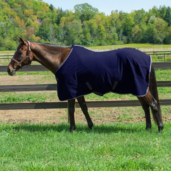 Image of TuffRider Fleece Cooler Sheet for Horse-Navy-84