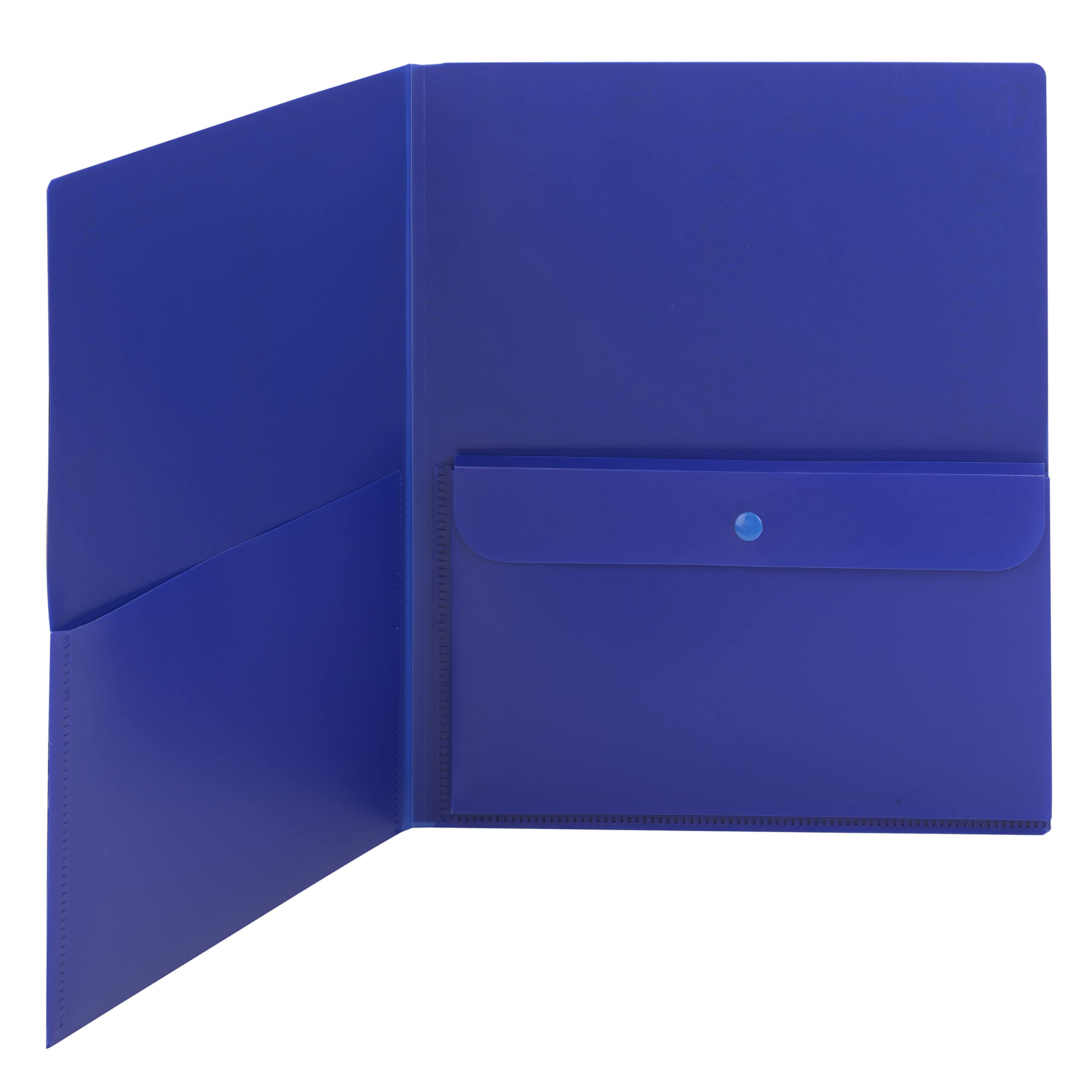 Smead Poly Two-Pocket Folder with Security Pocket, Letter Size, Dark Blue, 5 Per Pack (87701) - Image 3