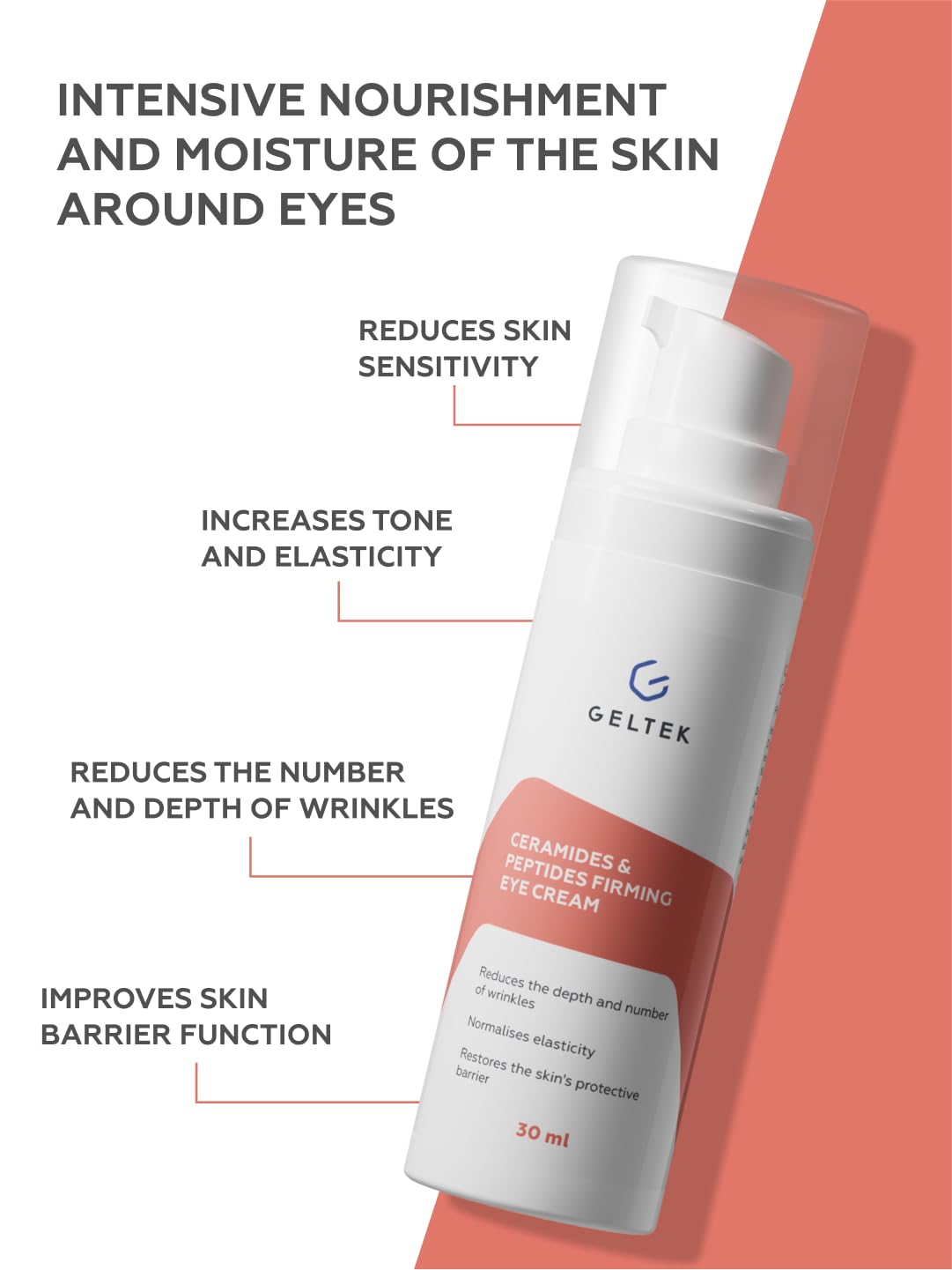Firming Eye Cream | Ceramides & Peptides for Anti-Wrinkle Care | Reduces Fine Lines, Puffiness & Dark Circles | Hydrates & Firms Delicate Eye Area | 30ml — Amazon image 3