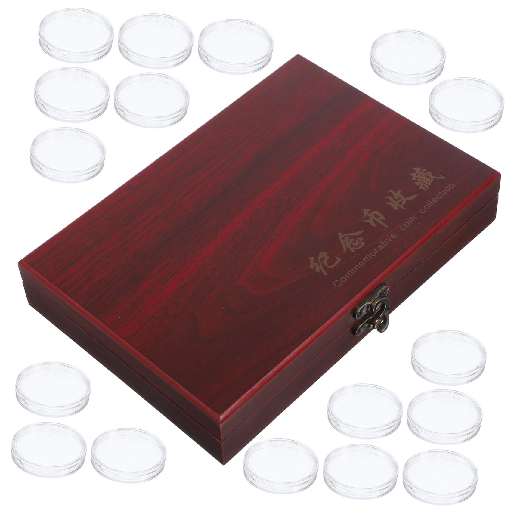 Caja de Monedas de Madera para Colección, 50 Unidades