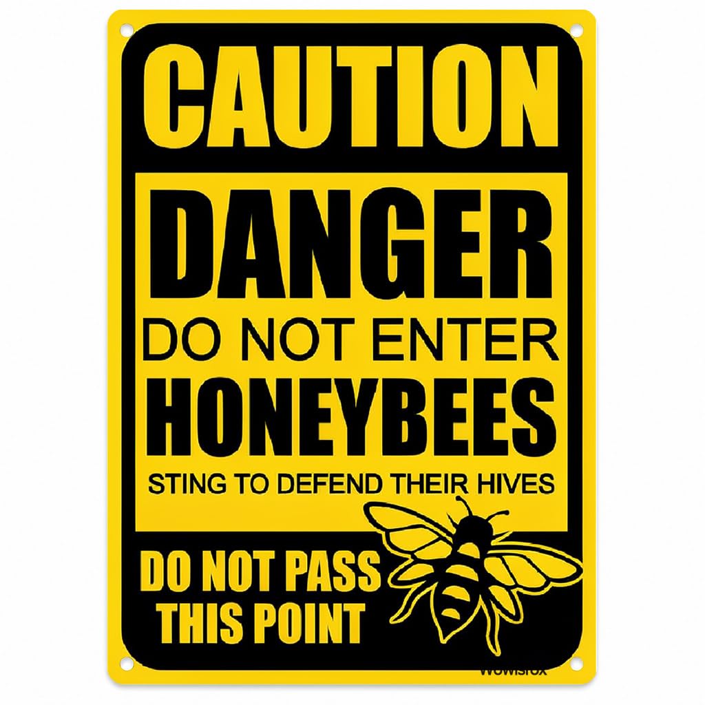 Do Not Enter Honeybees Caution Sign, 8 x 12 Inch Aluminum